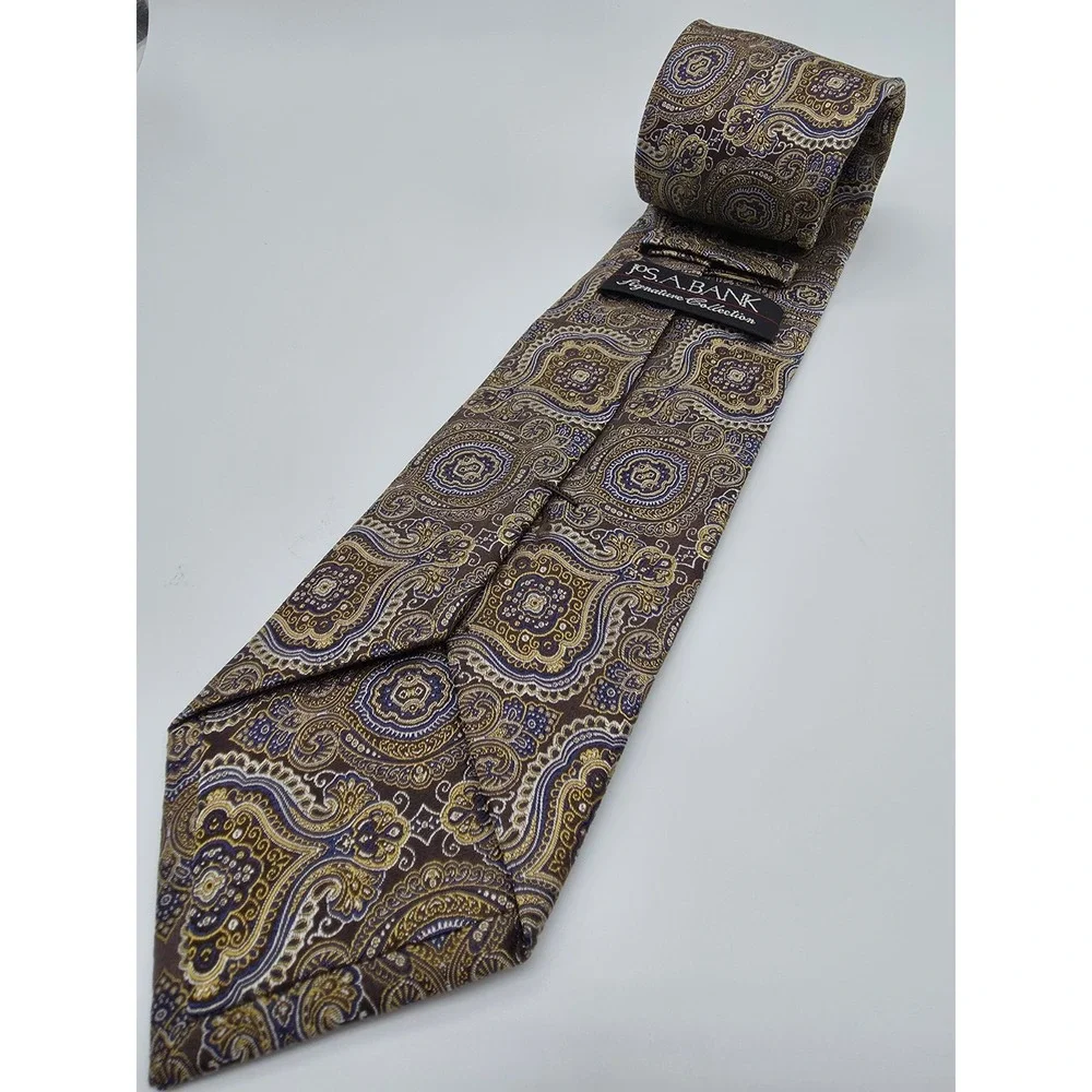 Joseph A Bank Silk Paisley Tie Signature  Collection Multicolor Necktie 3.25x58